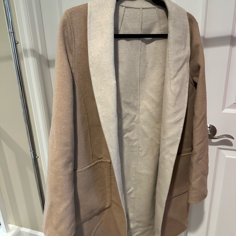 Source Unknown Tan and Cream Cape Coat